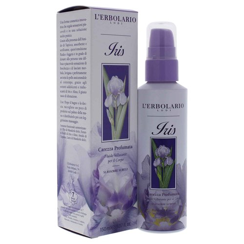 L'Erbolario Iris Perfumed Caress Smoothing Body Fluid - Body Moisturizer to Hydrate, Protect - Liquid Body Lotion for Women - All Skin Types - 5.1 oz