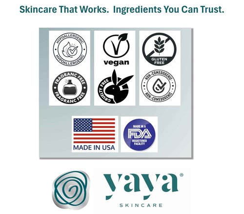 Yaya Glossy Cleansing Foam With Ceramides and Vitamins to Cleanse and Nourish the Skin Barrier-Perfect for Teens, Tweens, & Adults with Sensitive Skin. BONUS! Includes 3 Cotton Exfoliating Face Cloths