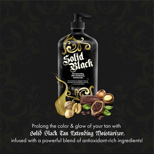 Millennium Tanning Products SOLID BLACK TAN EXTENDER Moisturizer with Argan Oils 18.25 oz