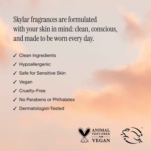 Skylar Vanilla Sky Eau de Parfum -Hypoallergenic & Clean Perfume for Women & Men, Vegan & Safe for Sensitive Skin-Notes of Cappuccino, Vanilla & Caramelized Cedar - 10mL /0.33 Fl oz