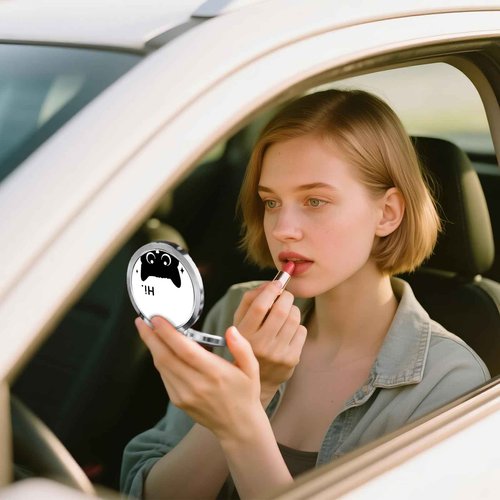 GAOLZIUY Black Cat Gifts for Women Girls, Cute Cats Compact Makeup Mirror, Gifts for Cat Lovers Mom for Birthday Valentines Day