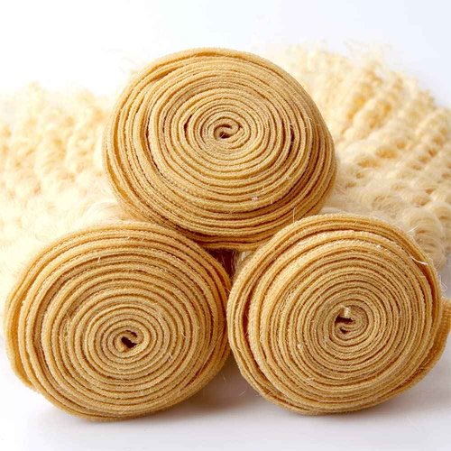 FuivJuix 613 Blonde Bundles Deep Wave Bundles Human Hair 16 16 16 Inch Brazilian Virgin Hair Honey Blonde Deep Wave Bundles Human Hair Extensions 3 Bundle 50 Gram Per Bundle