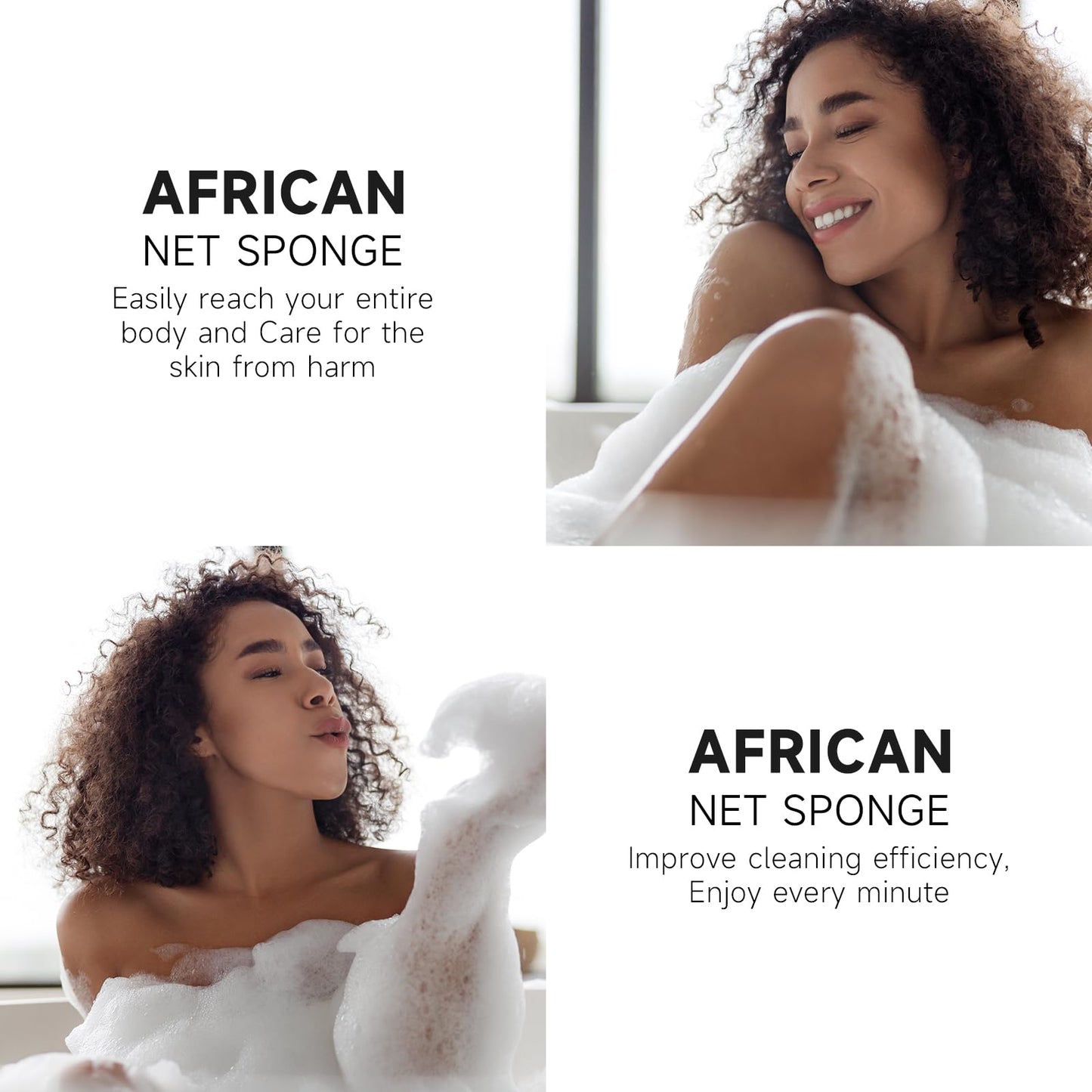 Metene 1 Pieces African Exfoliating Net, Colorful African Net Cloth, Long African Net Sponge Body Scrubber for Use in Shower, Bath Shower Wash Cloth for Skin Smoother Daily Use (White)