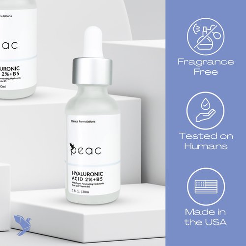 Hyaluronic Acid 2% + B5 Serum 60ml/2oz – USA Made - All Skin Types - Hyaluronic Acid Serum for Face – Hydrating, Plumping & Lightweight – Fragrance Free Skincare – Moisturizing Face Serum for Women