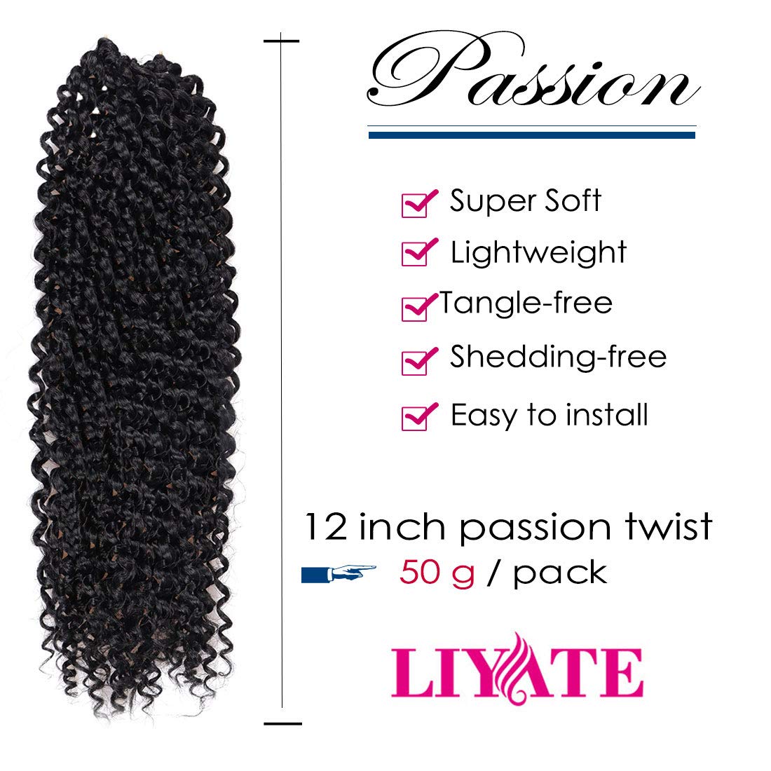 Passion Twist Hair 14 Inch Water Wave Crochet Hair for Women Curly Bohemian Braiding Hair Extensions Crochet Braids 7 Packs 1B