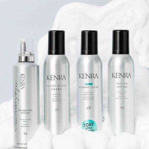 Kenra Volume Mousse 12 | Medium Hold Mousse | Non-Drying, Non-Flaking Lightweight Formulation |Styling Control Without Stiffness Or Stickiness | Tames Frizz & Conditions| All Hair Types| 8 oz (2-Pack)
