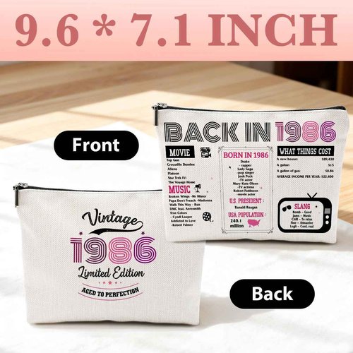 HODREU 40th Birthday Gifts Women Unique Makeup Bag 40th Birthday Decorations Party Favors Anniversary 40 Year Old Birthday Gifts for Women Her Mom Sister Mother Boss Cosmetic Bag