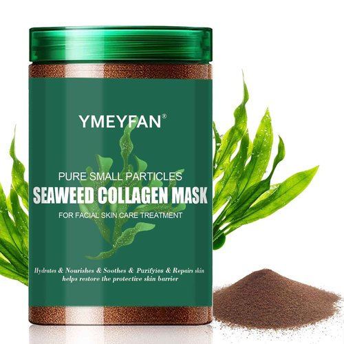 Pure Natural Seaweed Collagen Face Mask Powder, Fragrance-Free, Paraben-Free, Vegan Face Mask Skincare, Algae Seed Mask for Deep Hydrating Purify, Beauty Salon Spa Use for Jelly Mask (500G/17.6oz)