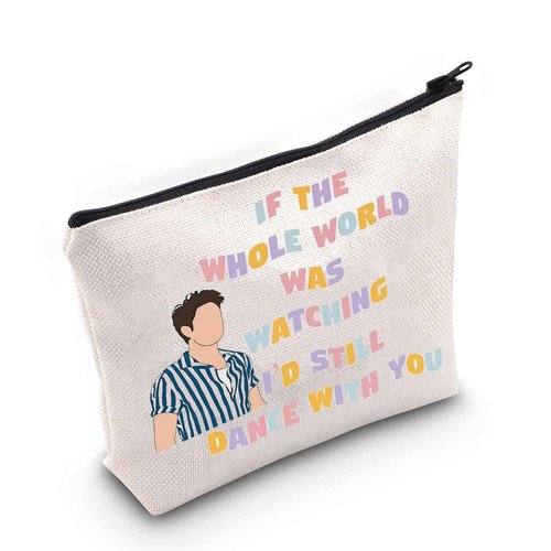 BWWKTOP Singer Lyrics Makeup Bag Singer Album Gifts If The Whole World Was Watching I'd Still Dance With You Makeup Zipper Pouch Bag (If the Whole)