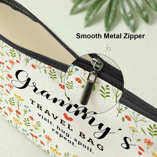 Grammy's Travel Bag Mothers Day Makeup Bag Grandma Gifts Grandma Birthday Gifts Funny Coloful Floral Cosmetic Bag for Women Nana Gigi Mimi Nanny Granny Mom Chirstmas Appreciation Retirement Gifts
