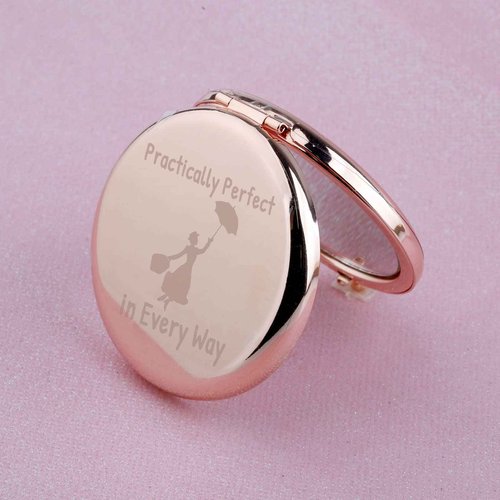 WUSUANED Movie Quote Makeup Mirror Practically Perfect in Every Way Mirror Fantasy Inspired Gifts for Movie Fans