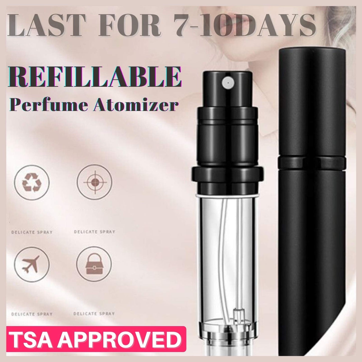 UULANFA Portable Mini Refillable Perfume Atomizer Bottle Empty Pocket Size Cologne Sprayer for Travel 5ml (Y-Champagne Gold)