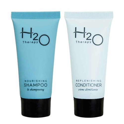 H2O Therapy Shampoo and Conditioner, Travel Size Hotel Hospitality, 0.85 oz (Case of 20)