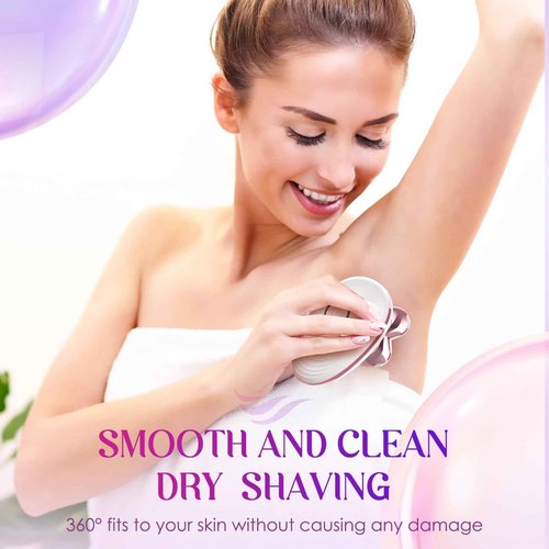 Electric Razors for Women Legs - Painless Body Shavers for Sensitive Skin - 5 in 1 Cordless Lady Trimmer for Women's Leg, Bikini and Face - Waterproof Wet/Dry Remover, Rechargeable, Pink