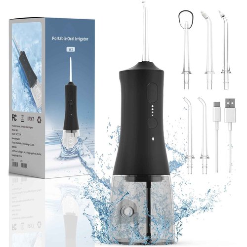 BOTLUXE Water Flosser Cordless - 265ml Portable Water Flosser for Teeth with 6 Nozzles, 1400 Pulses/Min, 4 Modes, IPX7 Waterproof, 60-Day Battery for Braces, Sensitive Gums, Travel & Family Use