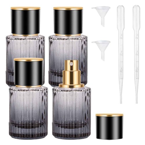 HXRYAGi Travel Vintage Perfume Bottle Empty, 2pcs 30ML High-quanlity Portable Perfume Atomizer with Funnel and Dropper, Fine Mist Leak-Proof Spray Atomizer Ideal for Perfume, Toner and Skin Care
