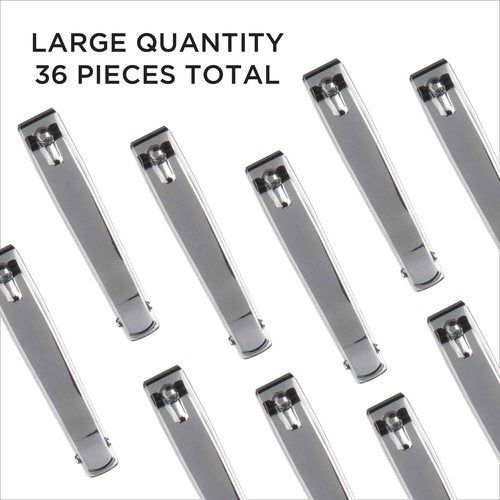 Diane D909 Stainless Steel Straight Edge Toenail Clipper with Fold Out File for Natural Nails - 36 Pack Bin