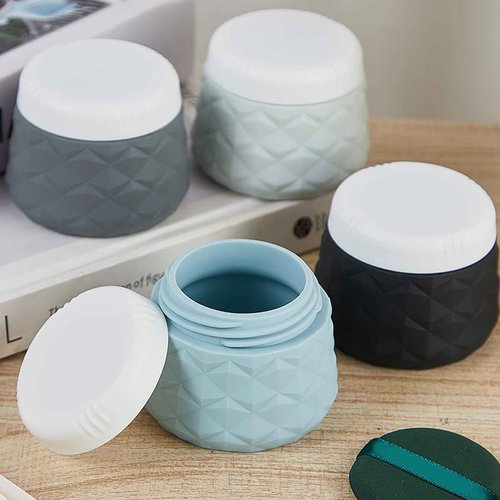 Silevoler Travel Size Containers for Toiletries, TSA Approved Travel Size Toiletries Silicone Cosmetic Cream Jars, Leak-Proof Refillable Containers W/Clear Bag (GRAY, 3OZ)