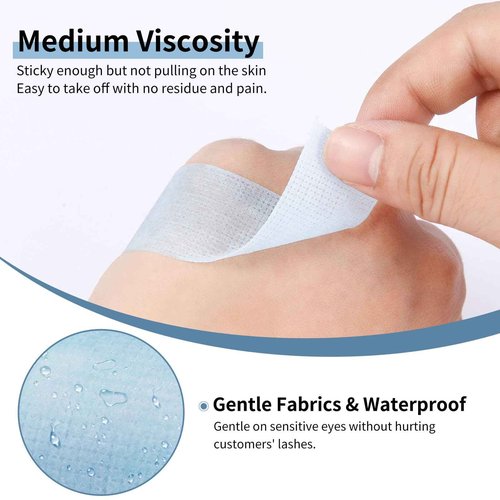 Lash Tape for Eyelash Extensions - Eyelash Tape Silicone Gel Sensitive lash Extension Tape Pain-Free Removal Breathable Micro-Porous Makeup Tape (2Rolls,1in x 4yd, Blue)