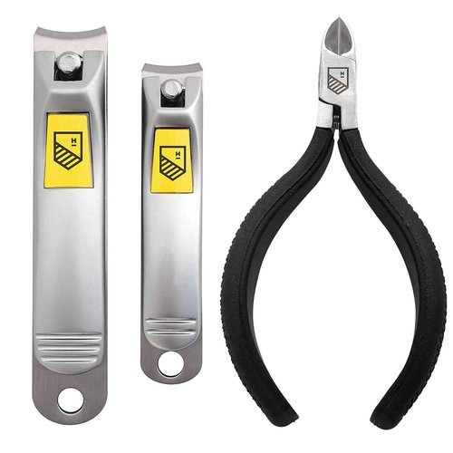 Nail Clippers Set + Cuticle Trimmer, Stainless Steel Ingrown Toenail Tool, Professional Fingernail & Toenail Clippers for Thick Nails, Non-Slip Cuticle Nipper Stainless Steel Cutter Fingernails and To