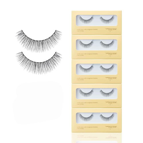 EYEME Eyelash NO.33 – 5 Set Pack, Natural Half Lashes for Bigger and More Defined Eyes, Lightweight False Eyelashes for Beginners, Flexible & Comfortable Fit, K-Beauty