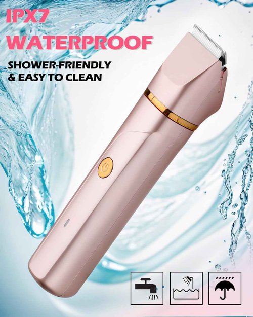 Electric Razors for Women 2 in 1 Personal Groomer Bikini Trimmer for Women Cordless Dry/Wet Use Electric Shaver for Pubic Hair, Armpit, Facail Hair Removal, Waterproof