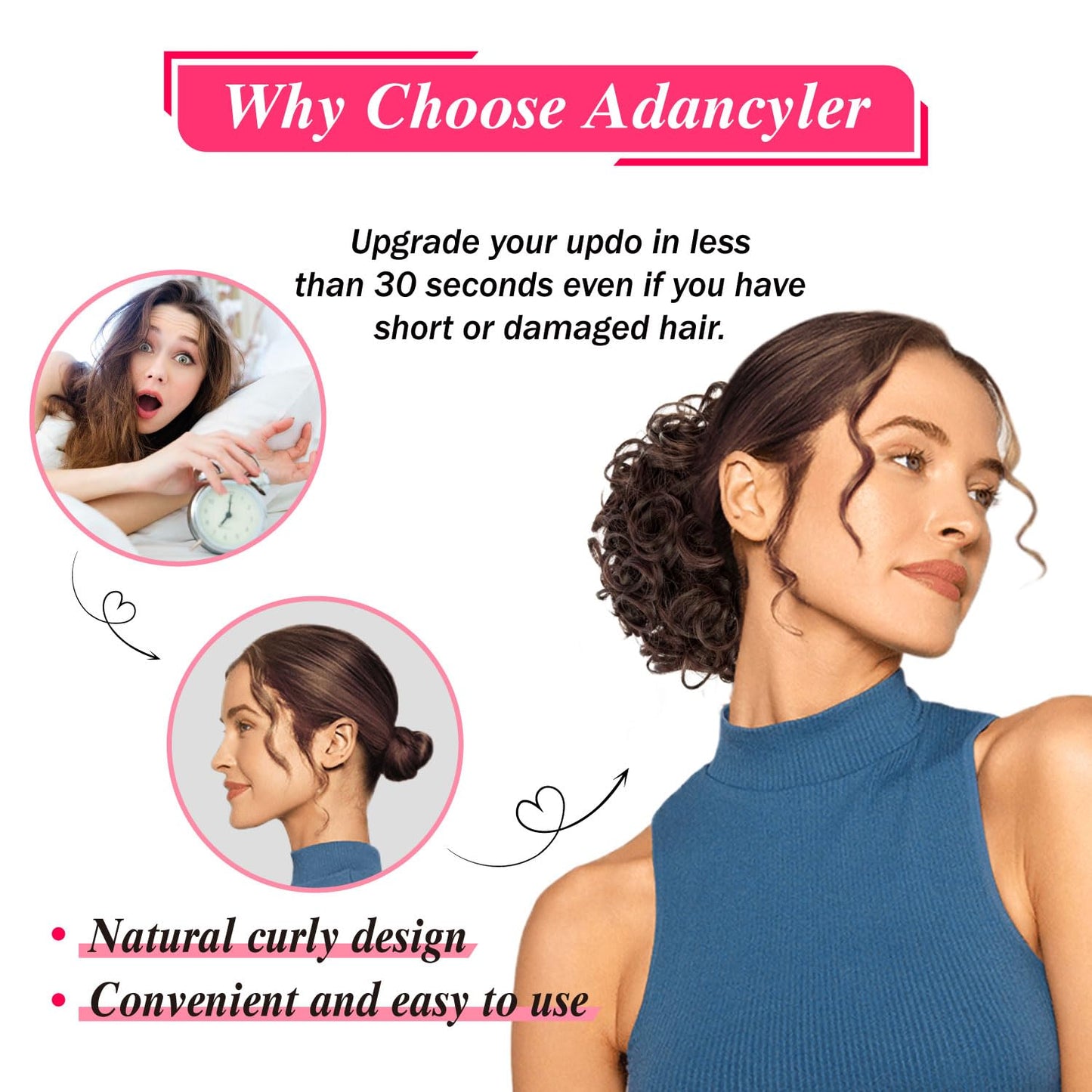 Adancyler Messy Bun Hair Piece Fluffy Large Curly Ash Blonde Hair Bun Drawstring Ponytail Extension 80 Gram Short Synthetic Hairpieces Pony Tails Hair Extensions for Women Daily Use(24/613#)