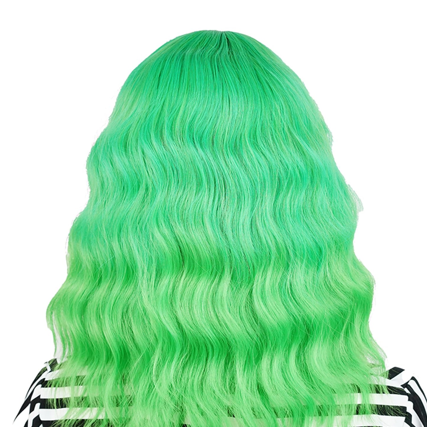 QACCF Short Wavy Shoulder Length Women Full Bang Heat Resistant Bud Green Realistic Synthetic Wig with Hair Pin (Bud)