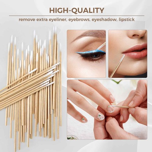 2200Pcs Pointed Cotton Swabs in Storage Box - Precision Microblading Cotton Swabs with Wooden Sticks for Makeup, Cleaning Nail Polish, Eyebrow, Tattoo Permanent Supplies, Craft