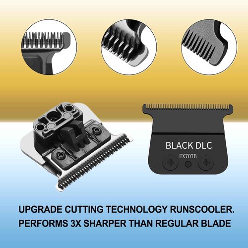 Professional FX DLC Replacement Blade FX707B Replacement Trimmer Blade compatible with BaByliss Barberology Trimmer Blade, compatible with BaByliss DLC 2.0 Trimmer Blade FX787 & FX726 Trimmer (Black)