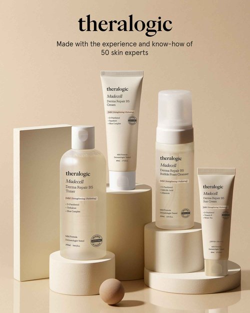 theralogic Madecell Derma Repair B5 Bubble Foam Cleanser - Panthenol & Salicylic Acid BHA - Korean Acne Calming Bubble Face Wash - Hypoallergenic, Vegan, Fragrance Free, 5.07 fl.oz.