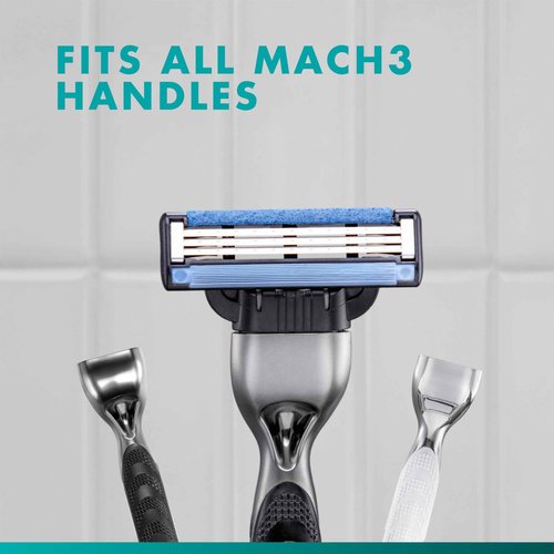 Gillette Mach3 Shaving Razor for Men, Razor Handle, 12 Blade Refills