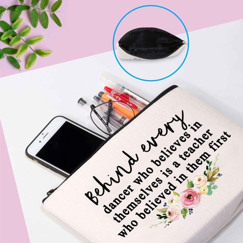 GJTIM Dance Teacher Appreciation Gift Dance Teacher Cosmetic Bag Makeup Bag for Dance Teacher Retirement (dance Teacher bag)