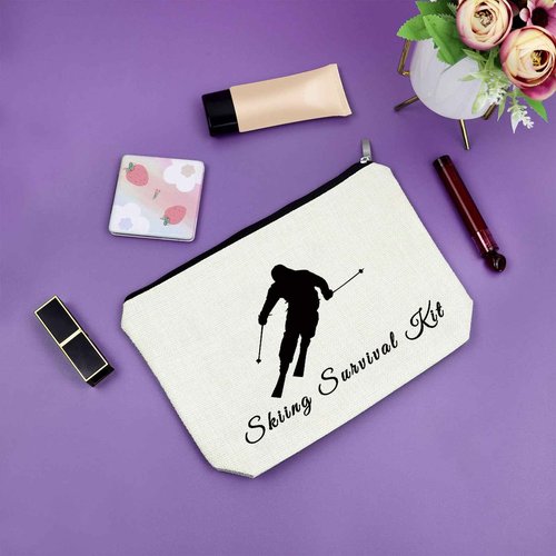 Skiing Gifts for Women Makeup Bag Skiing Wedding Gift Ski Lovers Gift Ideas Ski Gifts for Her Ski Team Cosmetic Bag Skiing Themed Gifts Snow Skier Gifts Birthday Gift for Skier Christmas Gifts