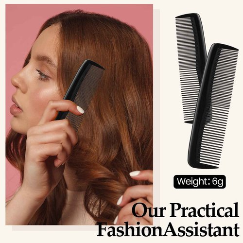 Mimorou 150 Pieces Hair Combs Bulk Black Plastic Pocket Hair Combs 5 Inch Fine and Wide Tooth for Women and Men, Hotel, Travel, Charity, Homeless, Nursing Home
