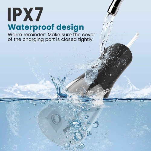 BOTLUXE Water Flosser Cordless - 265ml Portable Water Flosser for Teeth with 6 Nozzles, 1400 Pulses/Min, 4 Modes, IPX7 Waterproof, 60-Day Battery for Braces, Sensitive Gums, Travel & Family Use