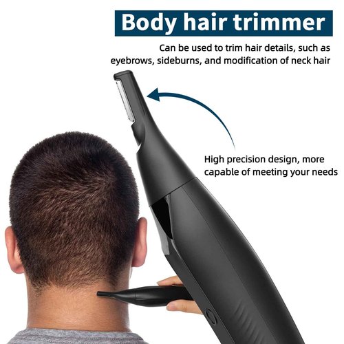 Selouj Ear and Nose Hair Trimmer for Men, 2025 Professional Painless USB Rechargeable Eyebrow & Facial Electric Hair Trimmer for Men Women, Powerful Motor, Dual Edge Blades, IPX7 Waterproof, Cool Gray