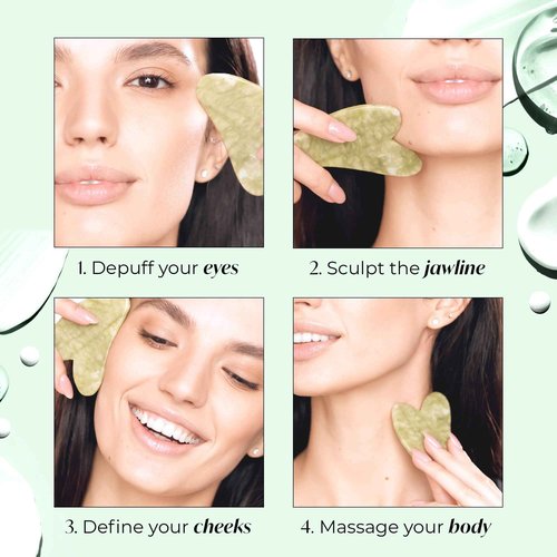 PLANTIFIQUE Gua Sha Facial Tools and Korean Skincare Clay Mask – Hydrating Mud Mask with Avocado & Superfoods
