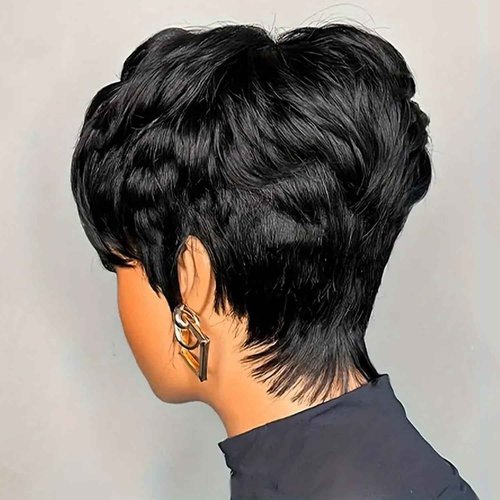 Pixie Wigs for Black Women Human Hair Short Curly Pixie Cut Wig For Black Women Full Machine Made Glueless None Lace Front Wig Pixie Curly Black