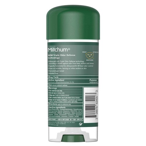 Mitchum Anti-Perspirant & Deodorant Clear Gel, Mountain Air - 3.4 Oz (6 Packs)