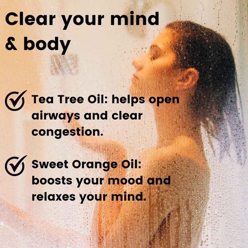 Pure Energizing Sport Shower Steamers - Natural Orange and Tea Tree Essential Oils, Made in USA, Energy Boost for Athletes, Christmas Stocking Stuffers for Runners, Relaxing Gift for Self Care