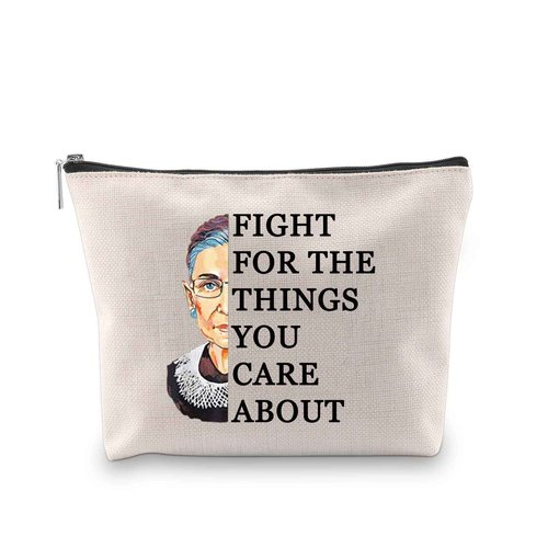 PXTIDY R-BG Lawyer Makeup Bag Feminist Gift Lawyer Gift Fight For The Things You Care About Cosmetic Bag Attorney(beige)