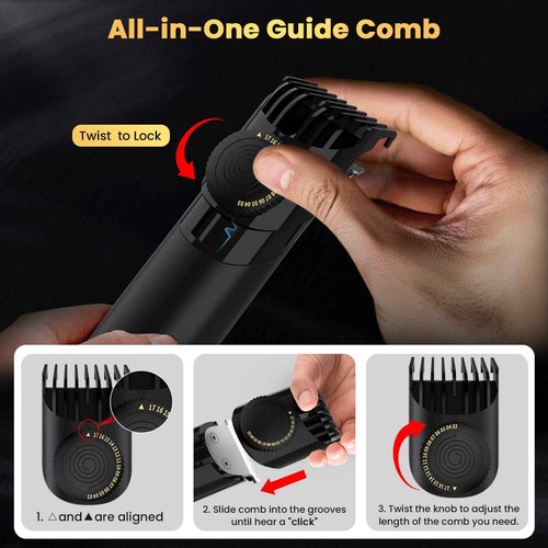 Body Trimmer for Men, Includes 2 Quick Change Trimmer Heads Electric Body Groomer Shavers
