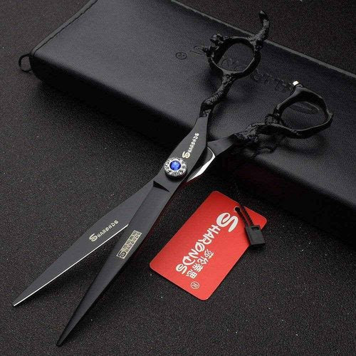 7 Inch sharonds Personalized Hair Scissors 19cm Cool Black Salon Hair Styling Barber Scissors Stainless Steel Barber Tools