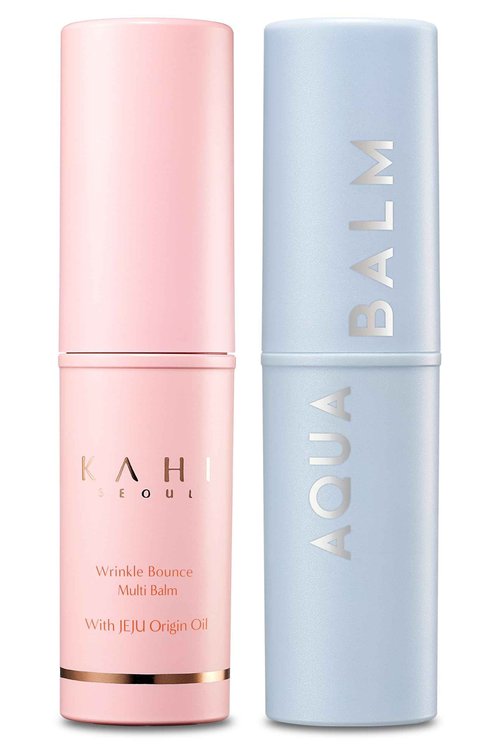 KAHI Multi Balm Max Daily Face Moisturizer + Aqua Korean Sunblock Stick | All-in-One Hydrating Lip, Eye, Neck Cream, Make Up Base & Face Mist Moisture Stick (0.30 fl oz, EA)