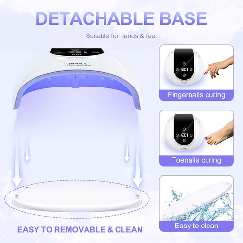 NXJ INFILILA Cordless Nail Lamp, Rechargeable UV Light for Gel Nails, 268W Fast Curing Wireless Nail Dryer with 36Pcs Lamp Beads for Hands & Feet, Professional Quick Dry for Salon & Home