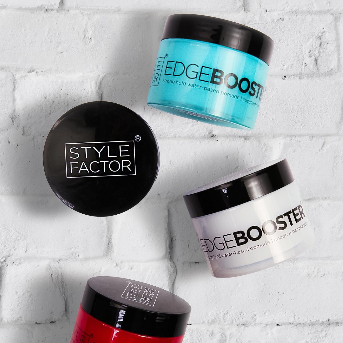 (2Pack) Style Factor Edge Booster Strong Hold Water-Based Pomade 3.38oz - Coconut Banana Scent