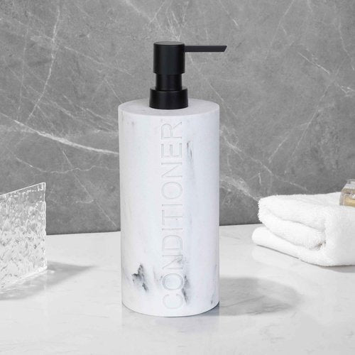 Indecor Home Conditioner Dispenser – Luxurious Refillable Pump Bottle with Embossed Text, Durable Construction for Bathroom and Kitchen