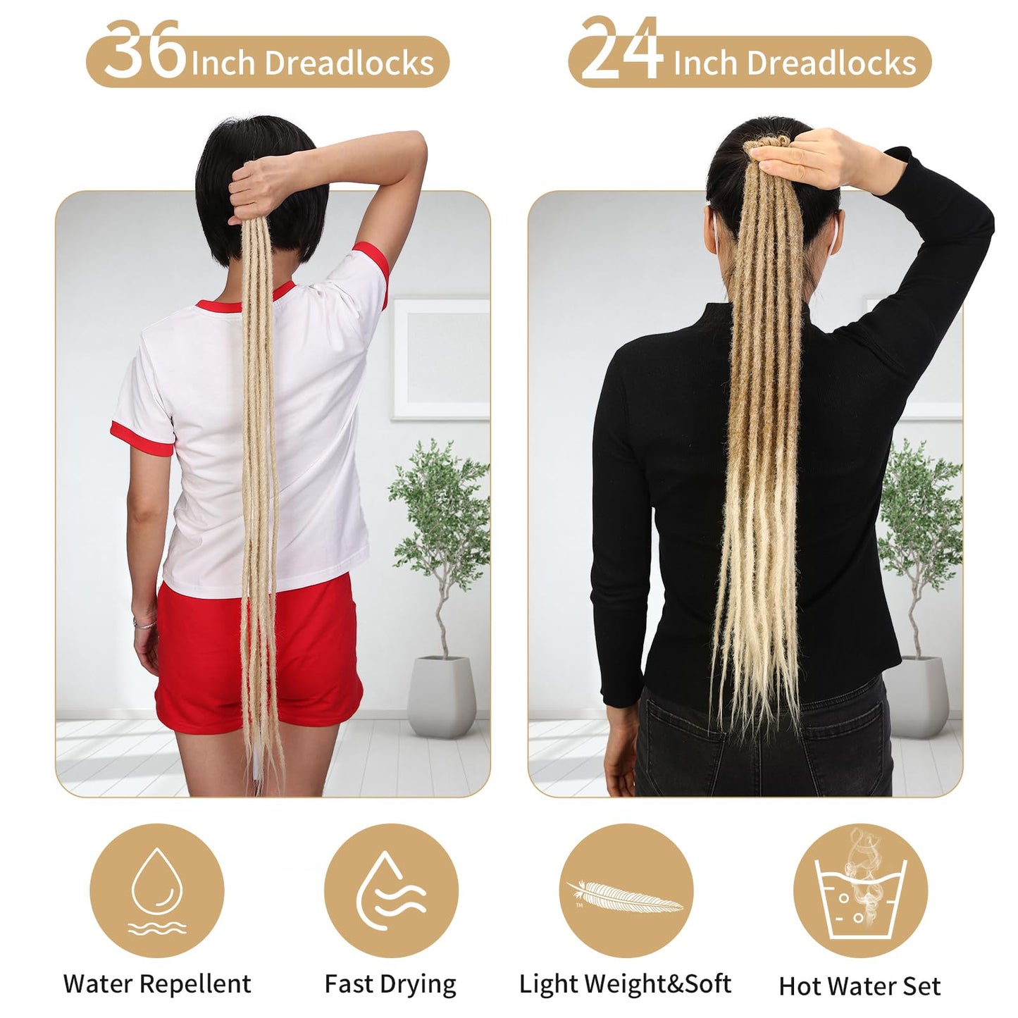 Long Dreadlock Extenisons 36 Inch 10 Strands 100% Handmade Synthetic Dreadlocks Ombre Reggae Loc Extensions Crochet Braid in Dreadlock Extensions Dreads Extensions for Women/Men(MT1B/27)