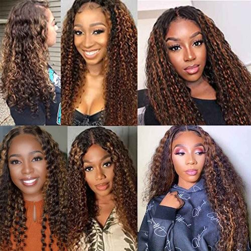 P4/30 Highlight Deep Wave Bundle Brown Human Hair Bundle Brazilian 100% Unprocessed Virgin Extensions Double Weft Piano Color 24 Inch